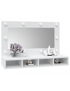Mobile a Specchio con LED Bianco 90x31,5x62 cm