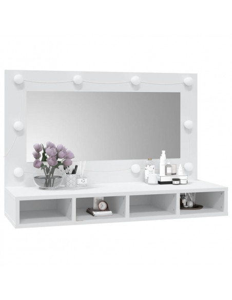 Mobile a Specchio con LED Bianco 90x31,5x62 cm