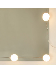 Mobile a Specchio con LED Bianco Lucido 76x15x55 cm