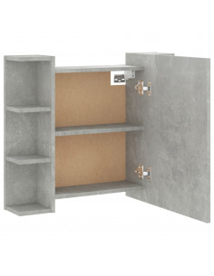 Mobile a Specchio con LED Grigio Cemento 70x16,5x60 cm