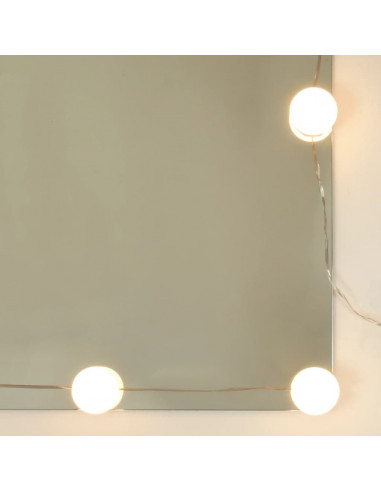Mobile a Specchio con LED Nero 76x15x55 cm