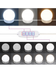 Mobile a Specchio con LED Rovere Fumo 60x31,5x62 cm