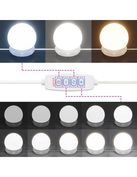 Mobile a Specchio con LED Rovere Sonoma 60x31,5x62 cm