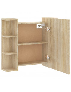 Mobile a Specchio con LED Rovere Sonoma 70x16,5x60 cm