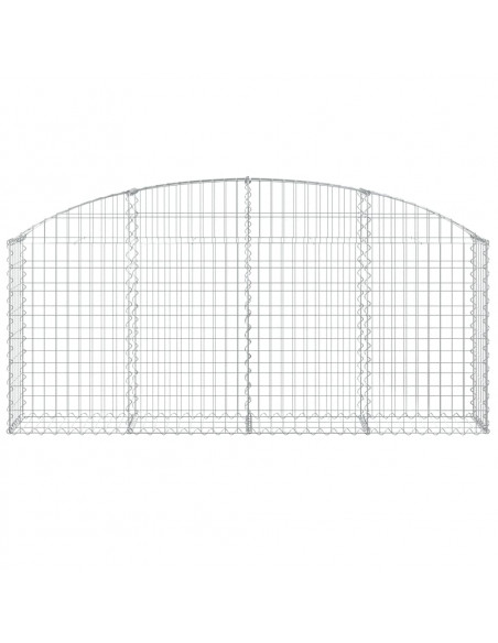 Cesto Gabbione ad Arco 200x30x80/100 cm Ferro Zincato