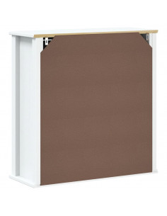 Mobile Bagno a Muro BERG Bianco 69,5x27x71,5cm Legno Massello