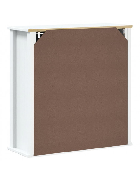 Mobile Bagno a Muro BERG Bianco 69,5x27x71,5cm Legno Massello