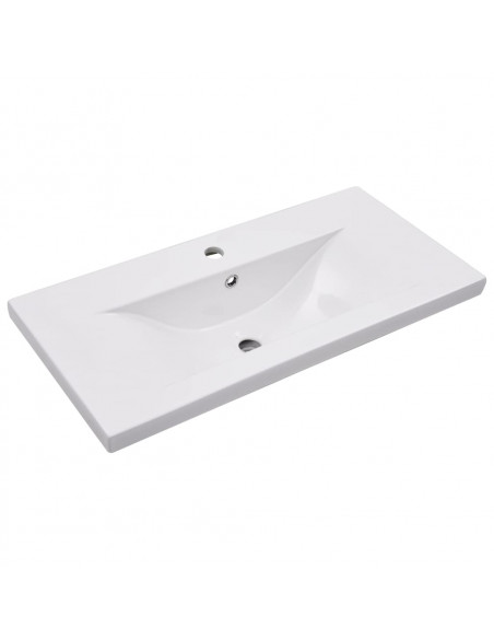 Mobile Bagno con Lavabo Integrato Bianco Lucido in Truciolato