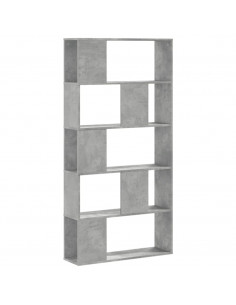 Libreria 5 Ripiani Grigio Cemento 80,5x23,5x162,5cm Multistrato 2