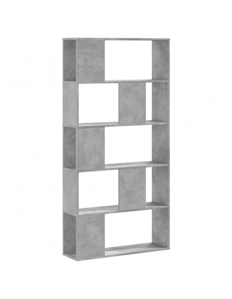 Libreria 5 Ripiani Grigio Cemento 80,5x23,5x162,5cm Multistrato
