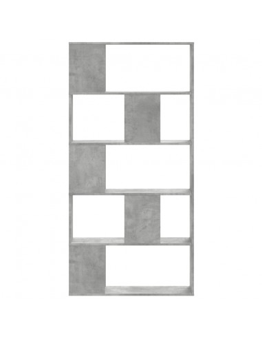 Libreria 5 Ripiani Grigio Cemento 80,5x23,5x162,5cm Multistrato