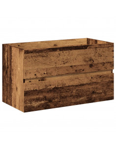 Mobile Bagno con Lavabo Integrato Legno Antico 81x39,5x49 cm