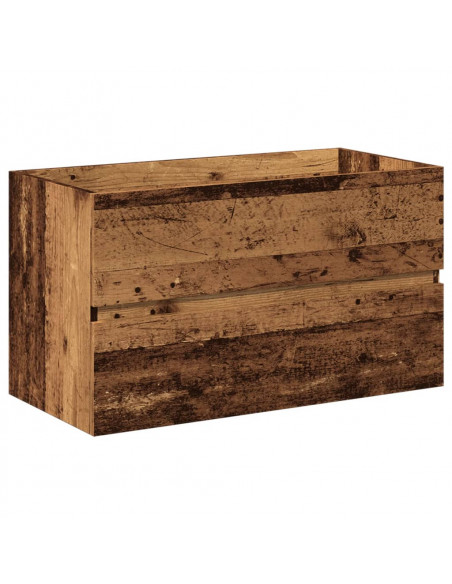 Mobile Bagno con Lavabo Integrato Legno Antico 81x39,5x49 cm