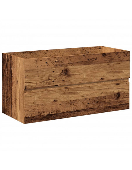Mobile Bagno con Lavabo Integrato Legno Antico 91x39,5x49 cm