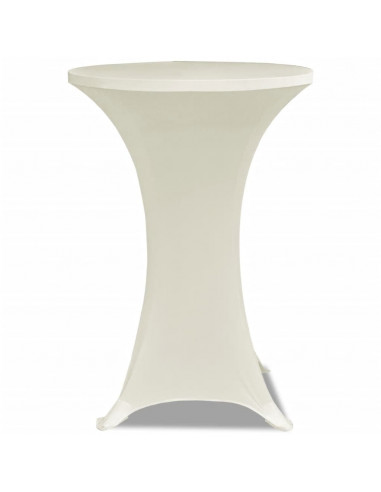 Copritavolo ?70 cm Crema Tessuto elasticizzato 2 pezzi