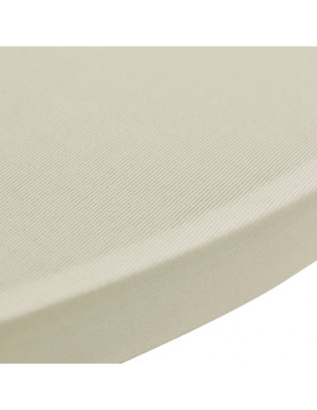 Copritavolo ?70 cm Crema Tessuto elasticizzato 2 pezzi
