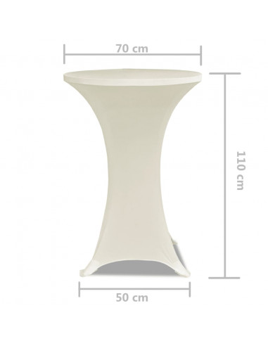Copritavolo ?70 cm Crema Tessuto elasticizzato 2 pezzi