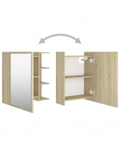 Mobile Bagno con Specchio Rovere Sonoma 62,5x20,5x64Multistrato