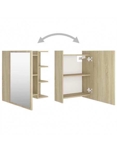 Mobile Bagno con Specchio Rovere Sonoma 62,5x20,5x64Multistrato
