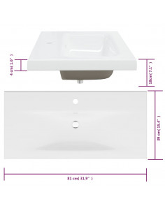 Mobile Bagno e Lavabo Integrato Grigio Sonoma Legno Multistrato