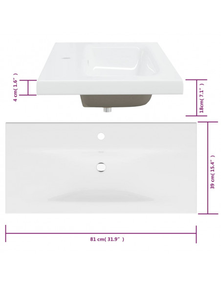 Mobile Bagno e Lavabo Integrato Grigio Sonoma Legno Multistrato