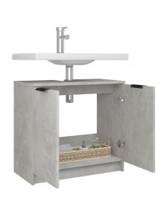 Mobile Bagno Grigio Cemento 64,5x33,5x59cm in Legno Multistrato