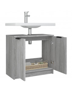 Mobile Bagno Grigio Sonoma 64,5x33,5x59 cm in Legno Multistrato