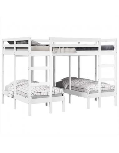 Giroletto Castello Triplo Bianco 140x200/70x140cm Massello Pino