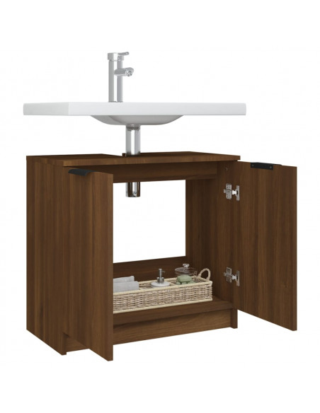 Mobile Bagno Rovere Marrone 64,5x33,5x59cm in Legno Multistrato