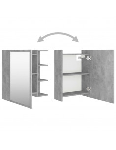 Mobile Bagno Specchio Grigio Cemento 62,5x20,5x64cm Multistrato