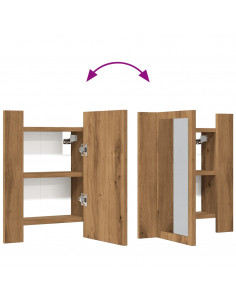 Mobile Bagno Specchio LED Rovere 40x12x45 cm Multistrato