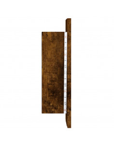 Mobile Bagno Specchio LED Rovere Fumo 40x12x45cm Multistrato