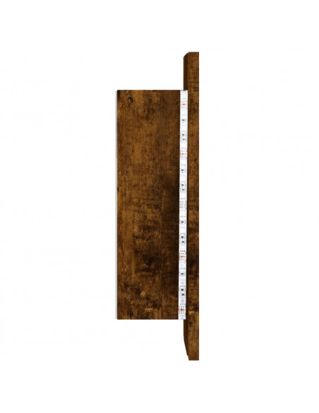 Mobile Bagno Specchio LED Rovere Fumo 40x12x45cm Multistrato