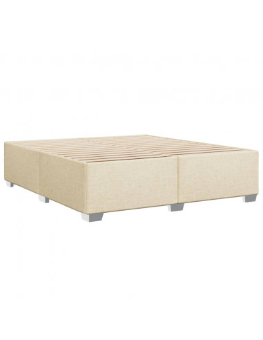 Giroletto a Molle con Materasso Crema 180x200 cm in Tessuto