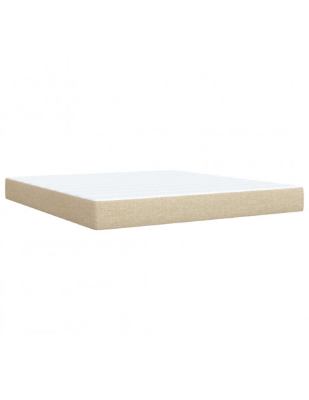 Giroletto a Molle con Materasso Crema 180x200 cm in Tessuto
