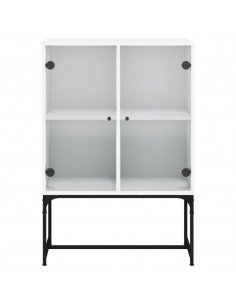 Mobile con Ante in Vetro Bianco 69x37x100 cm