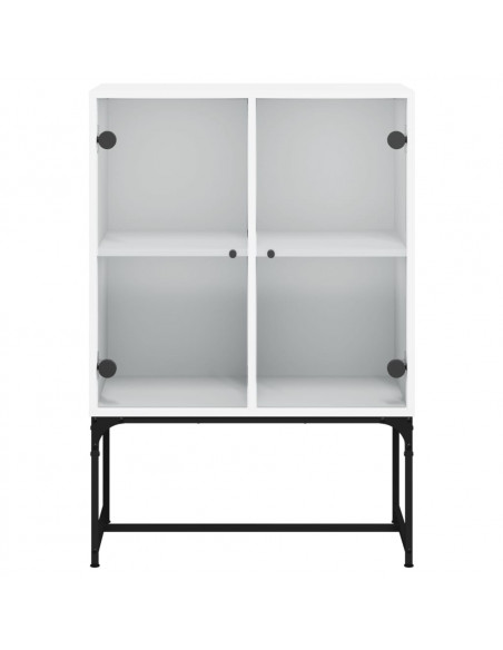 Mobile con Ante in Vetro Bianco 69x37x100 cm
