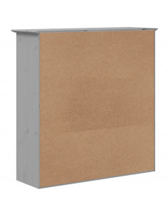 Mobile con Ante in Vetro BODO in Legno Massello di Pino Grigio