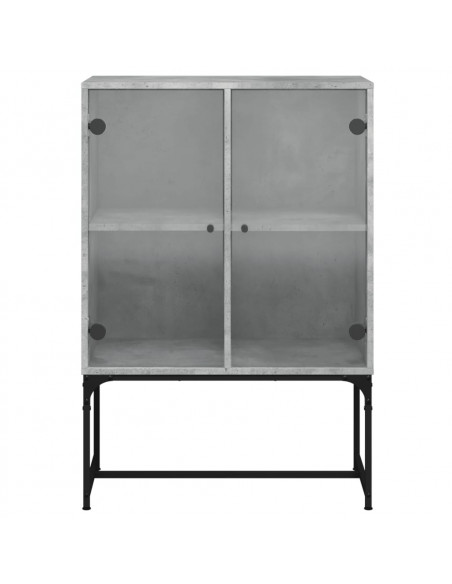 Mobile con Ante in Vetro Grigio Cemento 69x37x100 cm