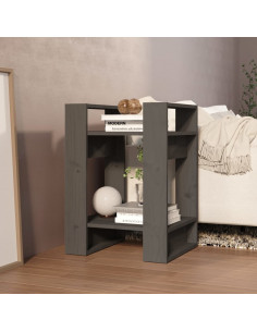 Libreria/Divisorio Grigio 41x35x57 cm in Legno Massello di Pino