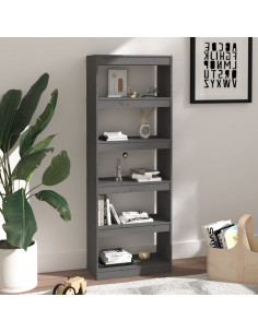 Libreria/Divisorio Grigio 60x30x167,5 cm in Massello di Pino