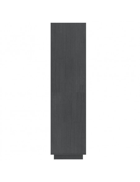 Libreria/Divisorio Grigio 60x35x135cm in Legno Massello di Pino
