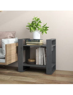 Libreria/Divisorio Grigio 60x35x57 cm in Legno Massello di Pino
