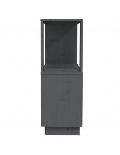 Libreria/Divisorio Grigio 80x25x70 cm in Legno Massello di Pino