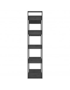 Libreria/Divisorio Grigio 80x35x160 cm Legno Massello