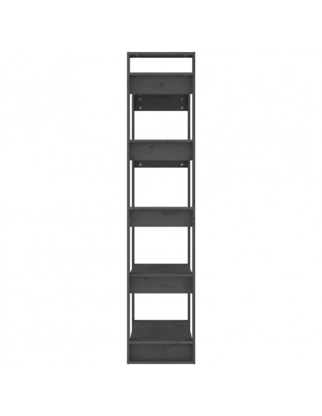 Libreria/Divisorio Grigio 80x35x160 cm Legno Massello