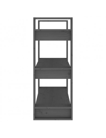 Libreria/Divisorio Grigio 80x35x91 cm in Legno Massello di Pino