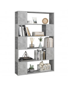 Libreria/Divisorio Grigio Cemento 100x24x155 cm in Truciolato