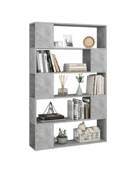 Libreria/Divisorio Grigio Cemento 100x24x155 cm in Truciolato