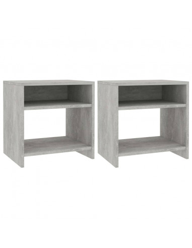 Comodini 2 pz Grigio Cemento 40x30x40 cm in Legno Multistrato